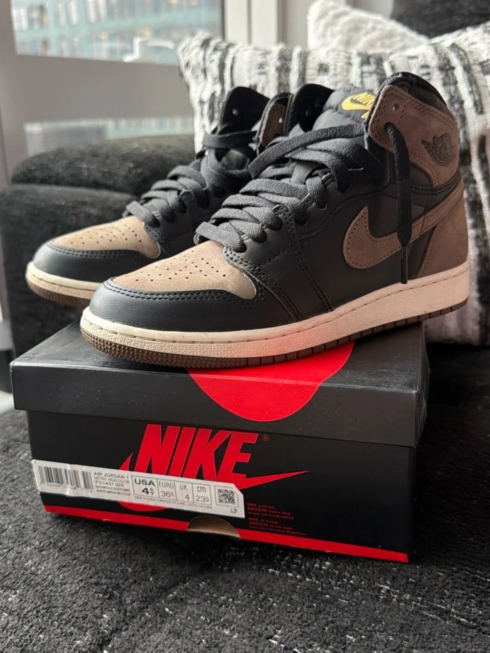 Nike Air Jordan 1 Mid in Black and Brown